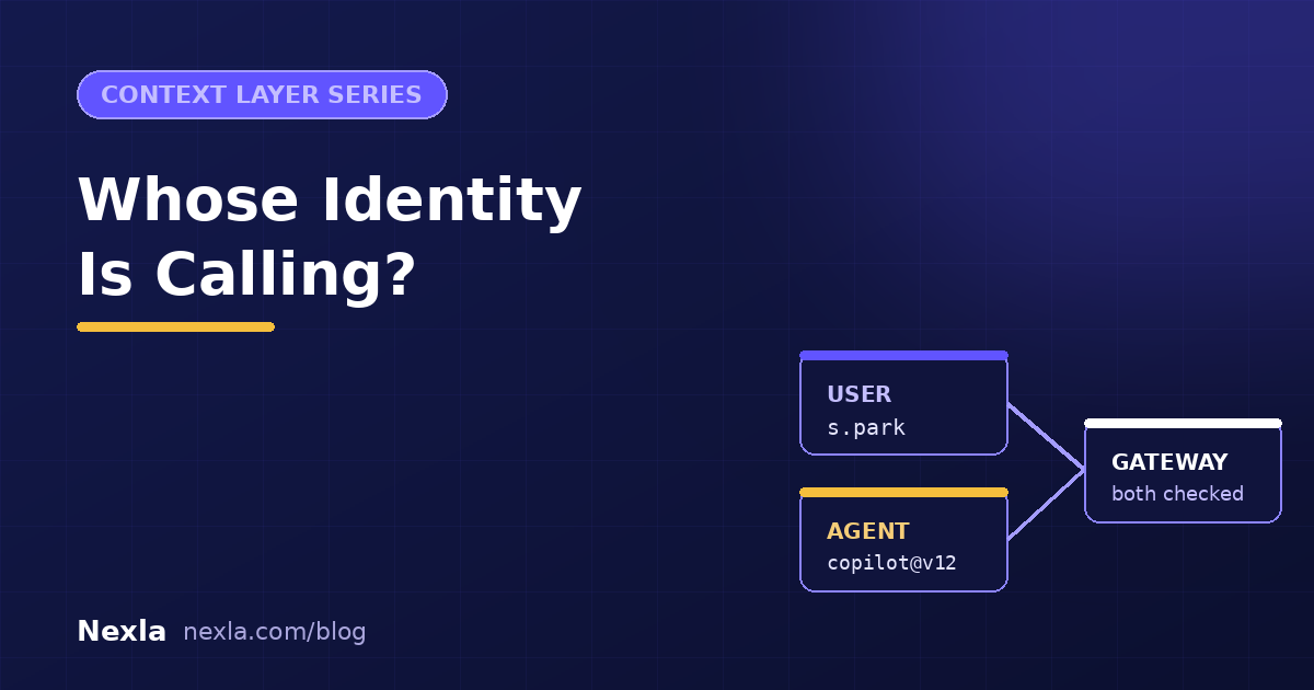 Whose Identity Is Calling? Agent Identity, User Identity, and One Shared Context