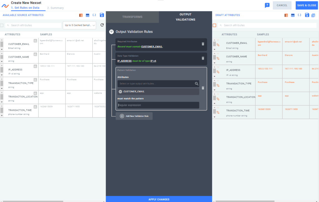  Smart output validation in Nexla 